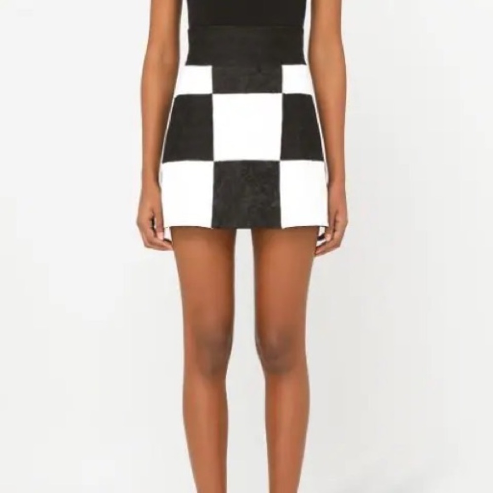 Dolce & Gabbana Black and White Patchwork Skirt